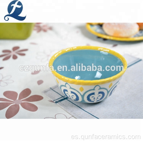 Tazón de arroz de fideos de cerámica pintado de impresión personalizada